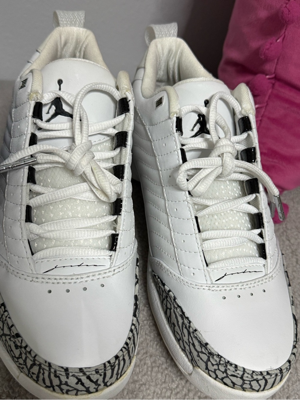 Air Jordan Low-Top Sneakers in White with Black Jumpman